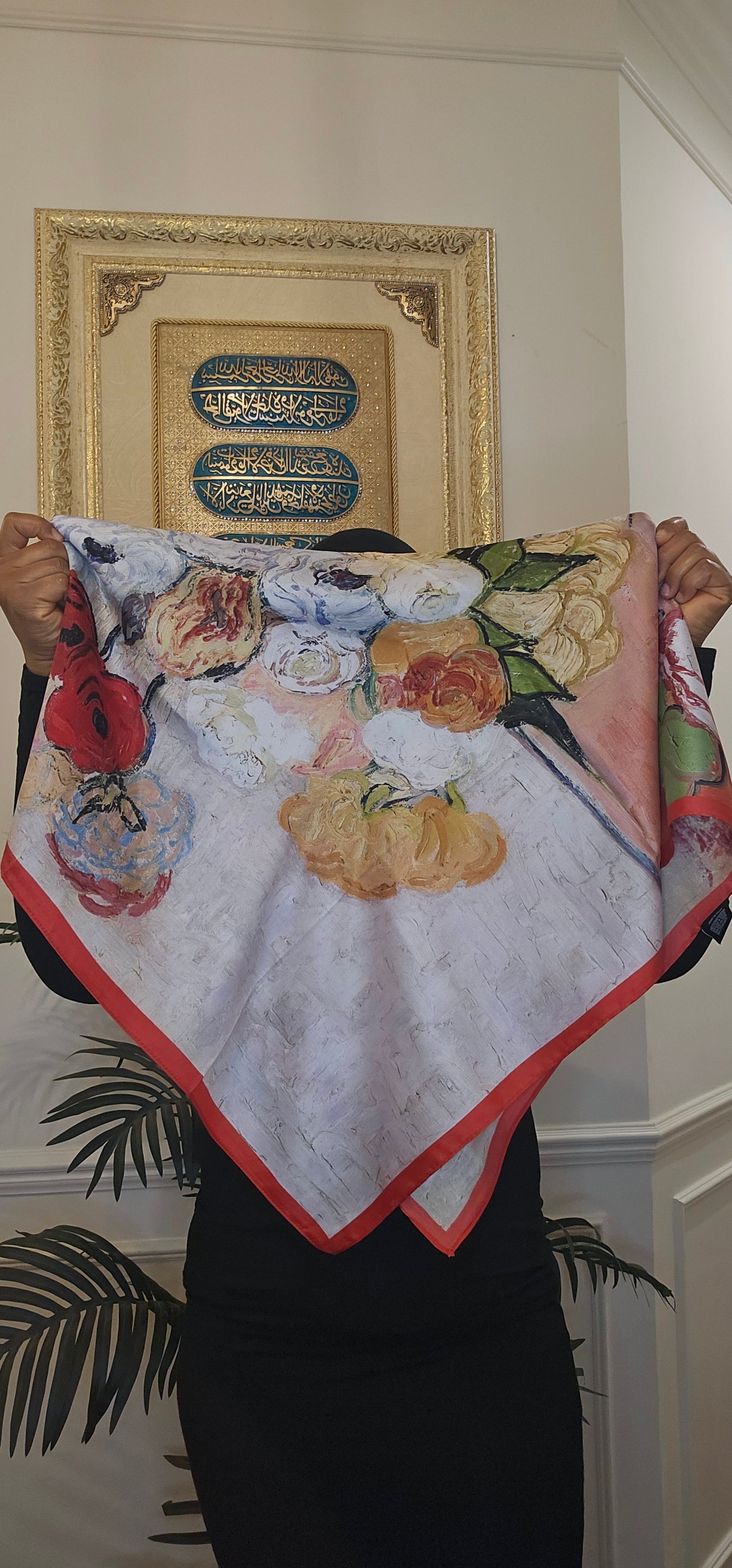 Floral Vase Twill Silk Scarf