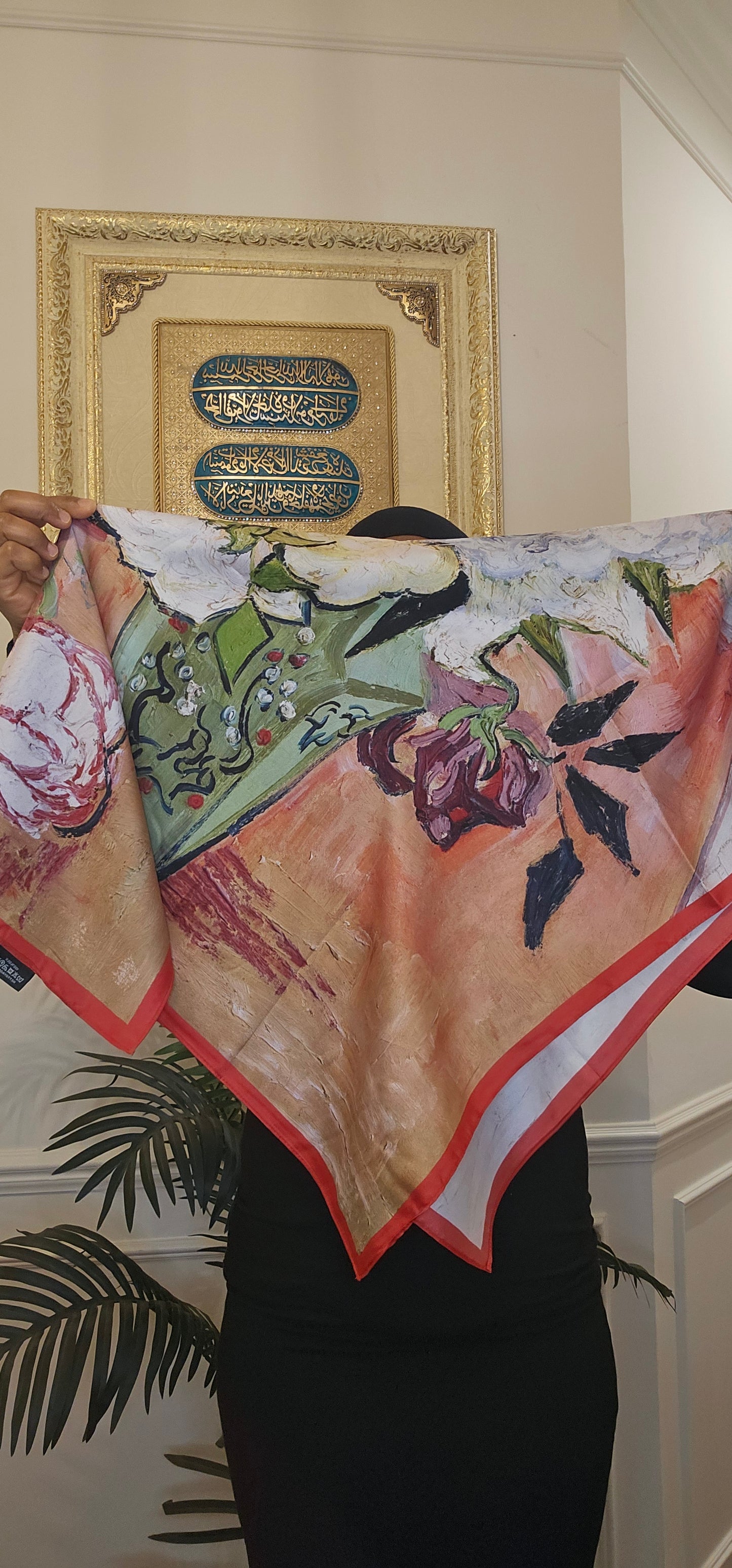 Floral Vase Twill Silk Scarf