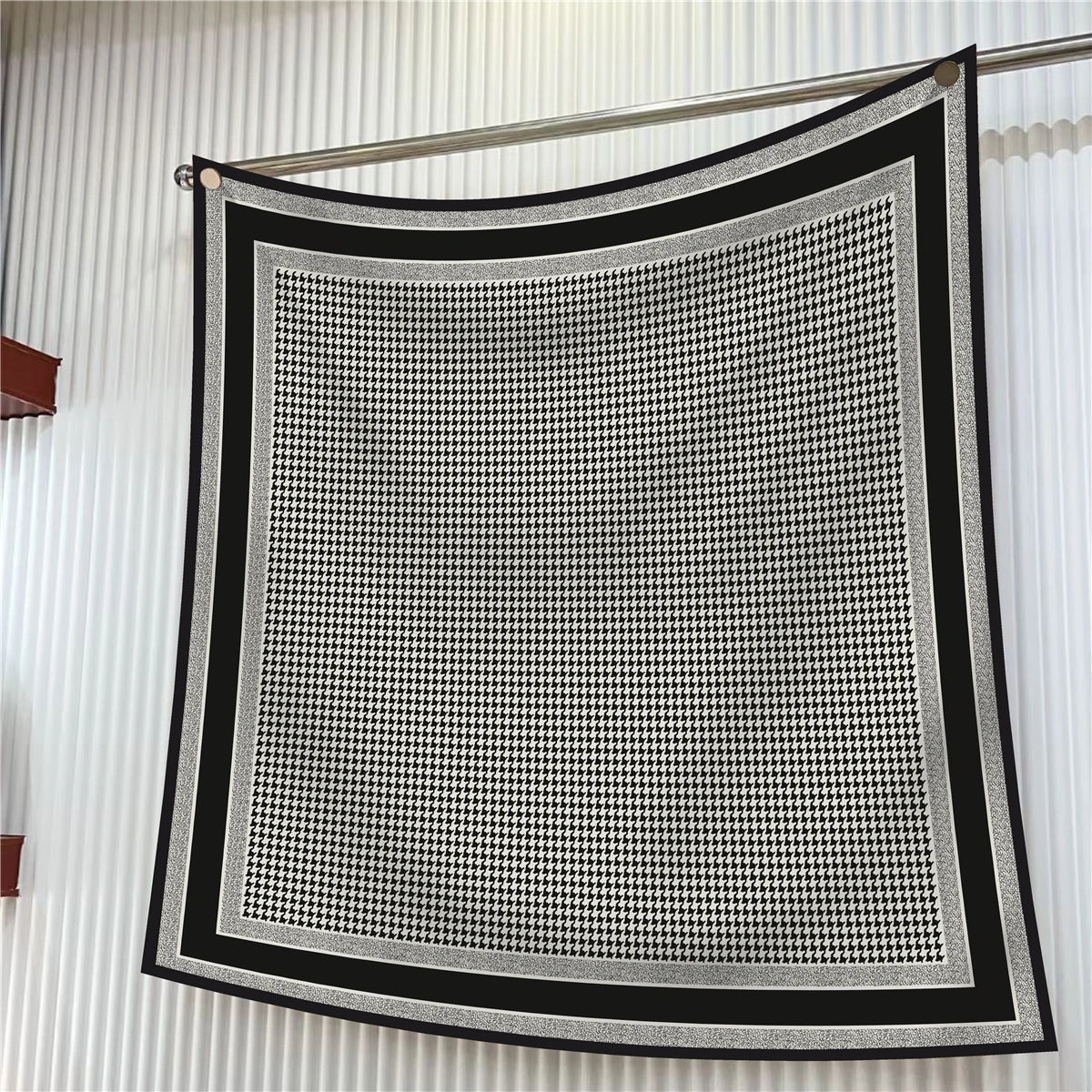 Houndstooth Twill Silk Scarf