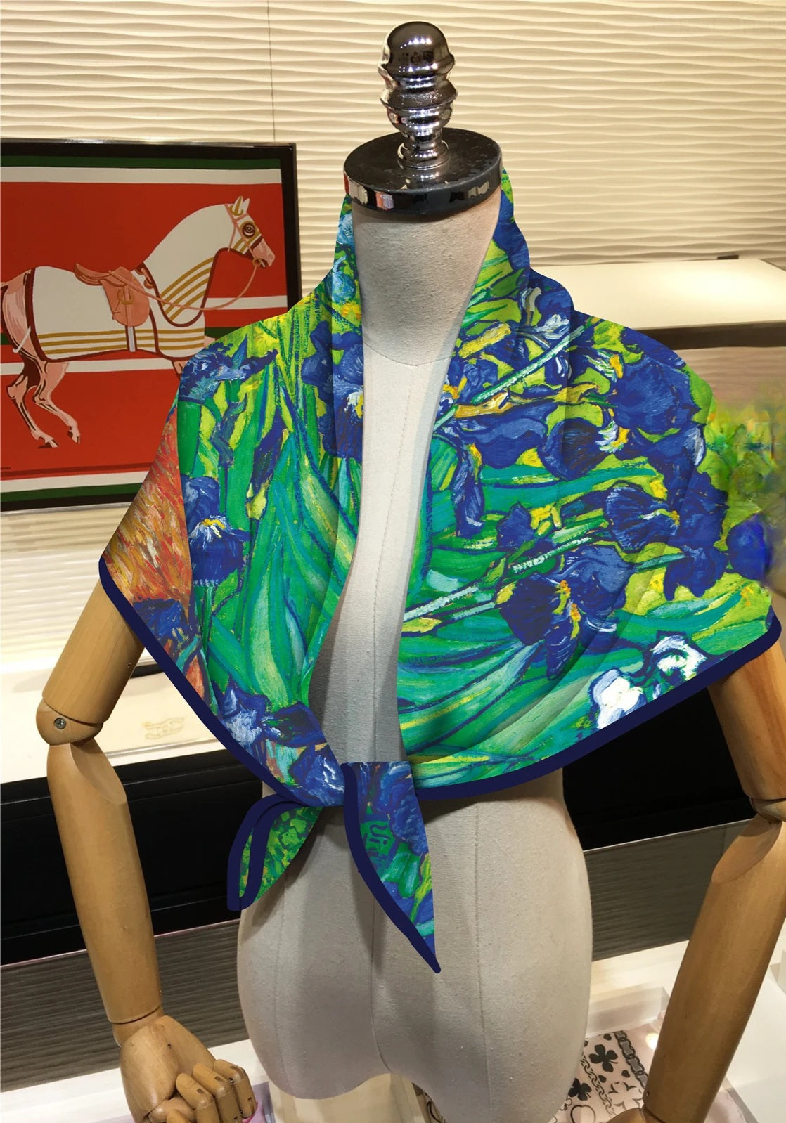 Vintage Print Twill Silk Scarf