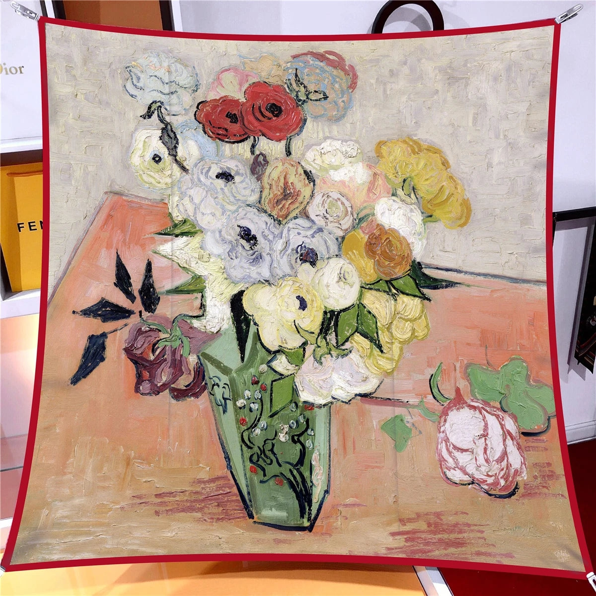 Floral Vase Twill Silk Scarf