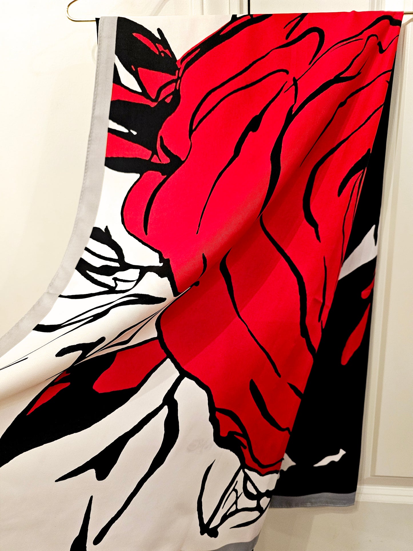 Hand Painted Roses Scarf