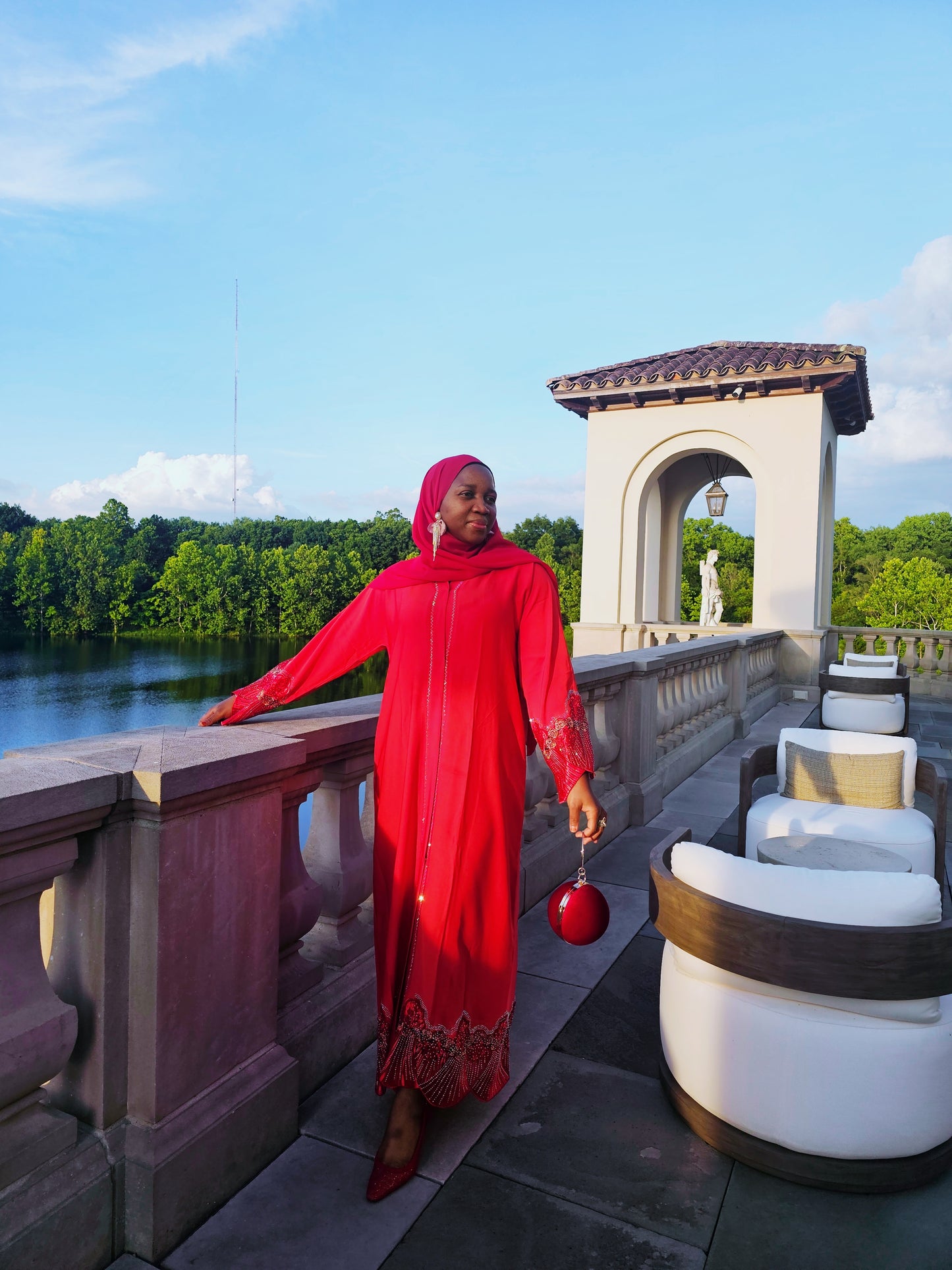 Majestic Red Abaya