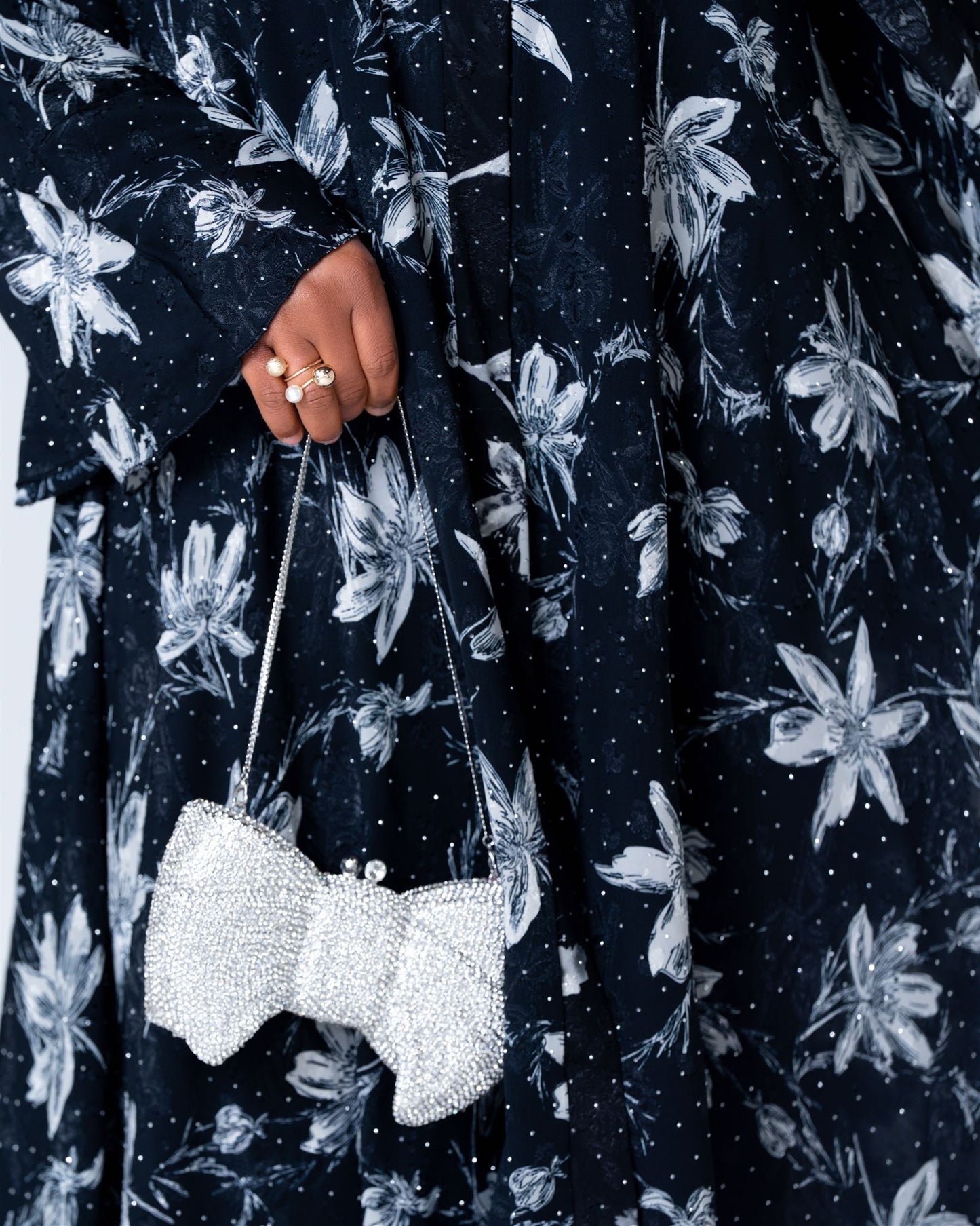 Jasmine Floral Chiffon 4pcs Abaya
