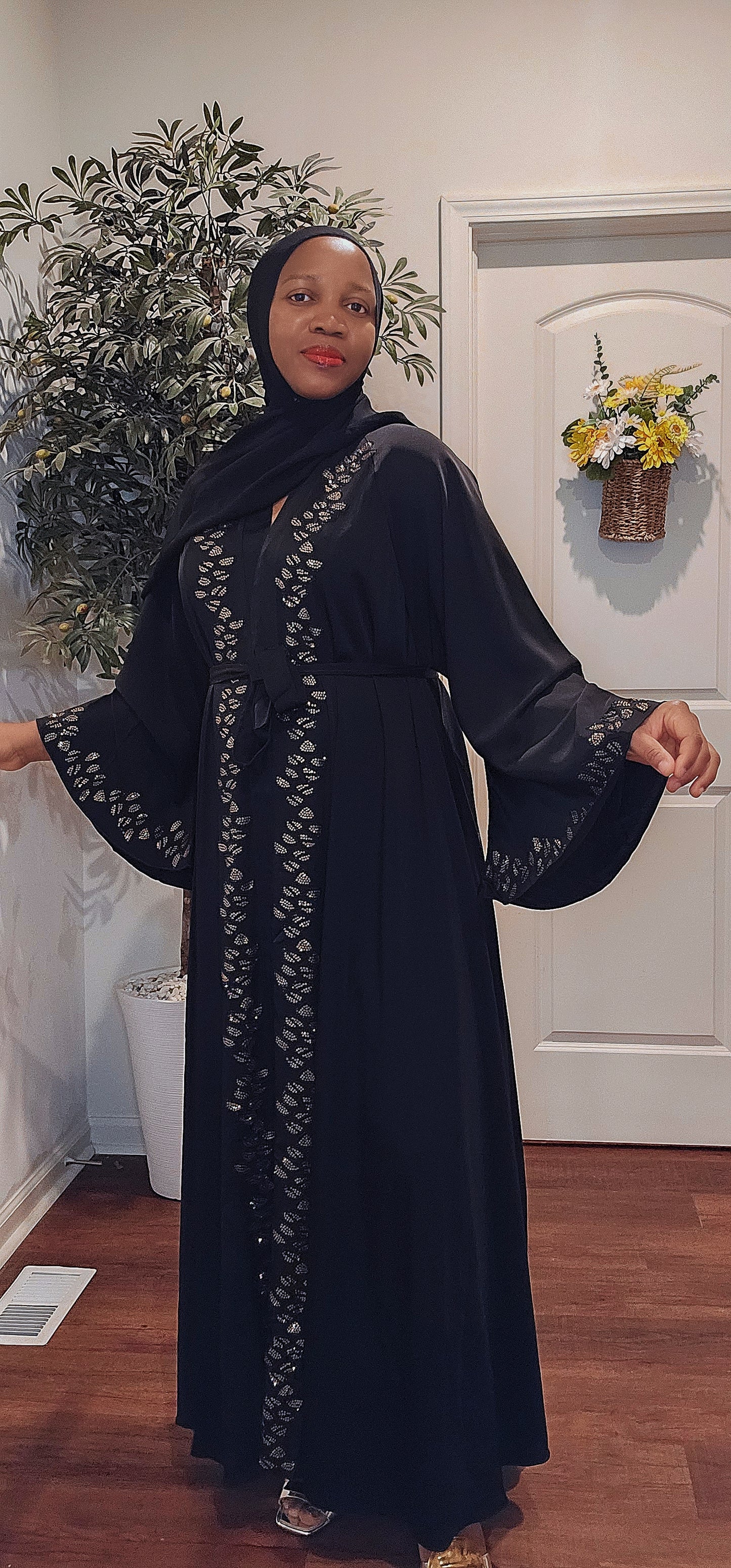 Embellished Noir Abaya