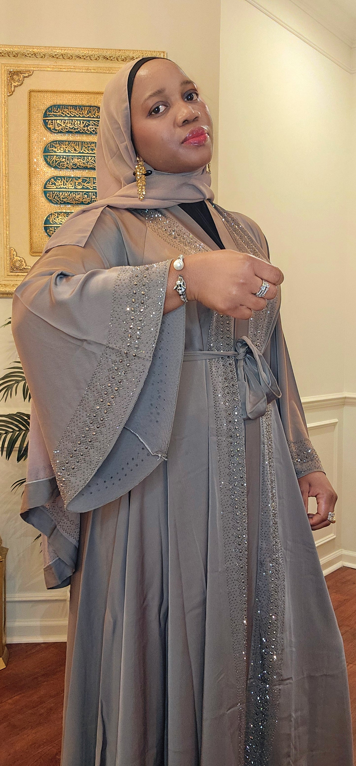 Bedazzled A-shaped Abaya