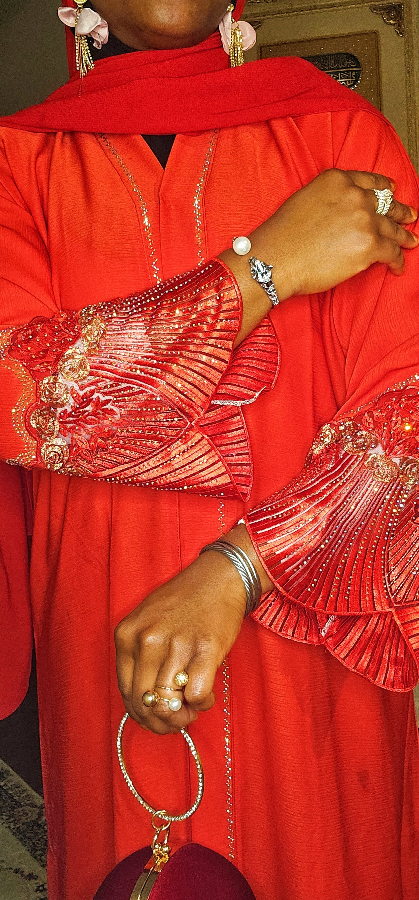 Majestic Red Abaya
