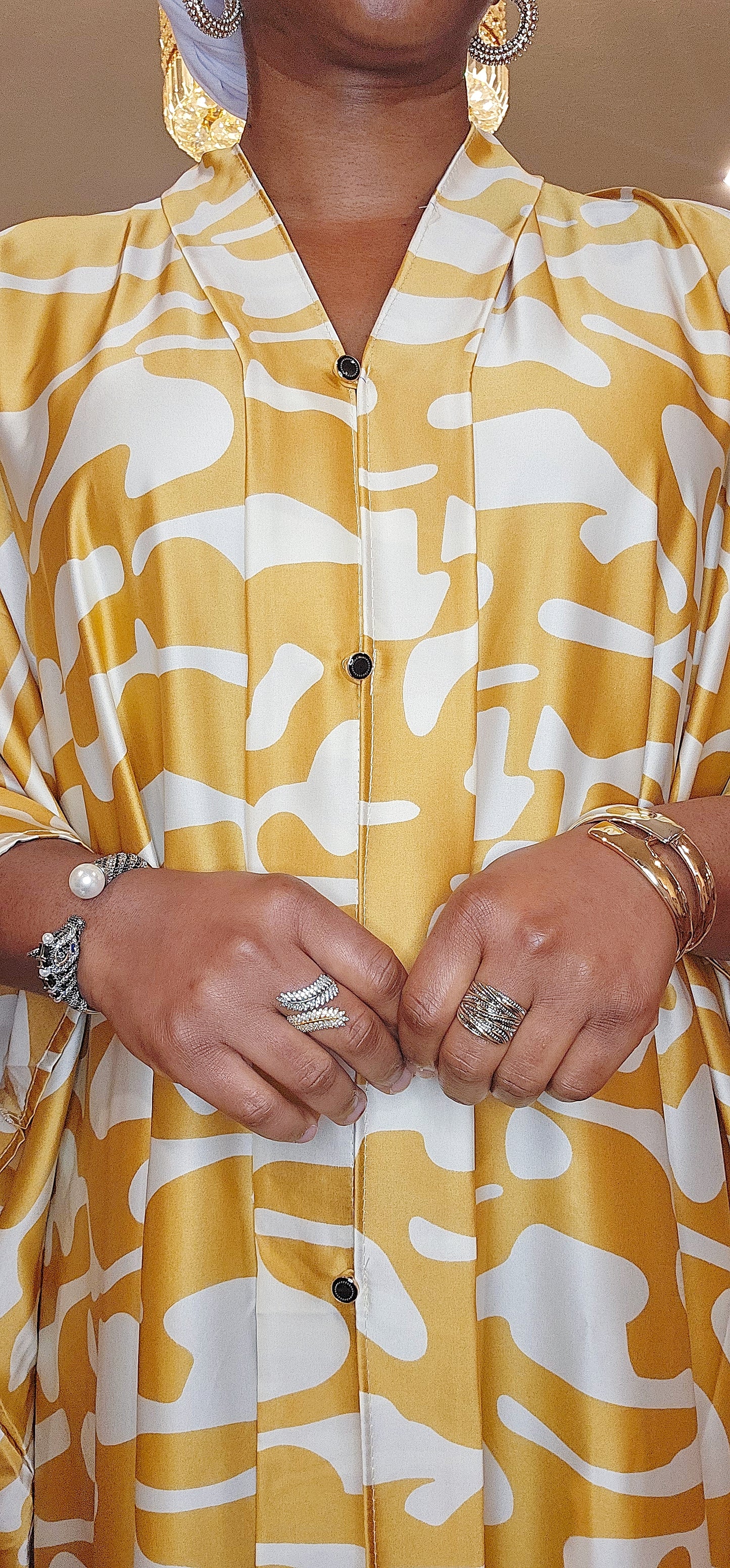 Silk print 2pcs shirt dress and pant set