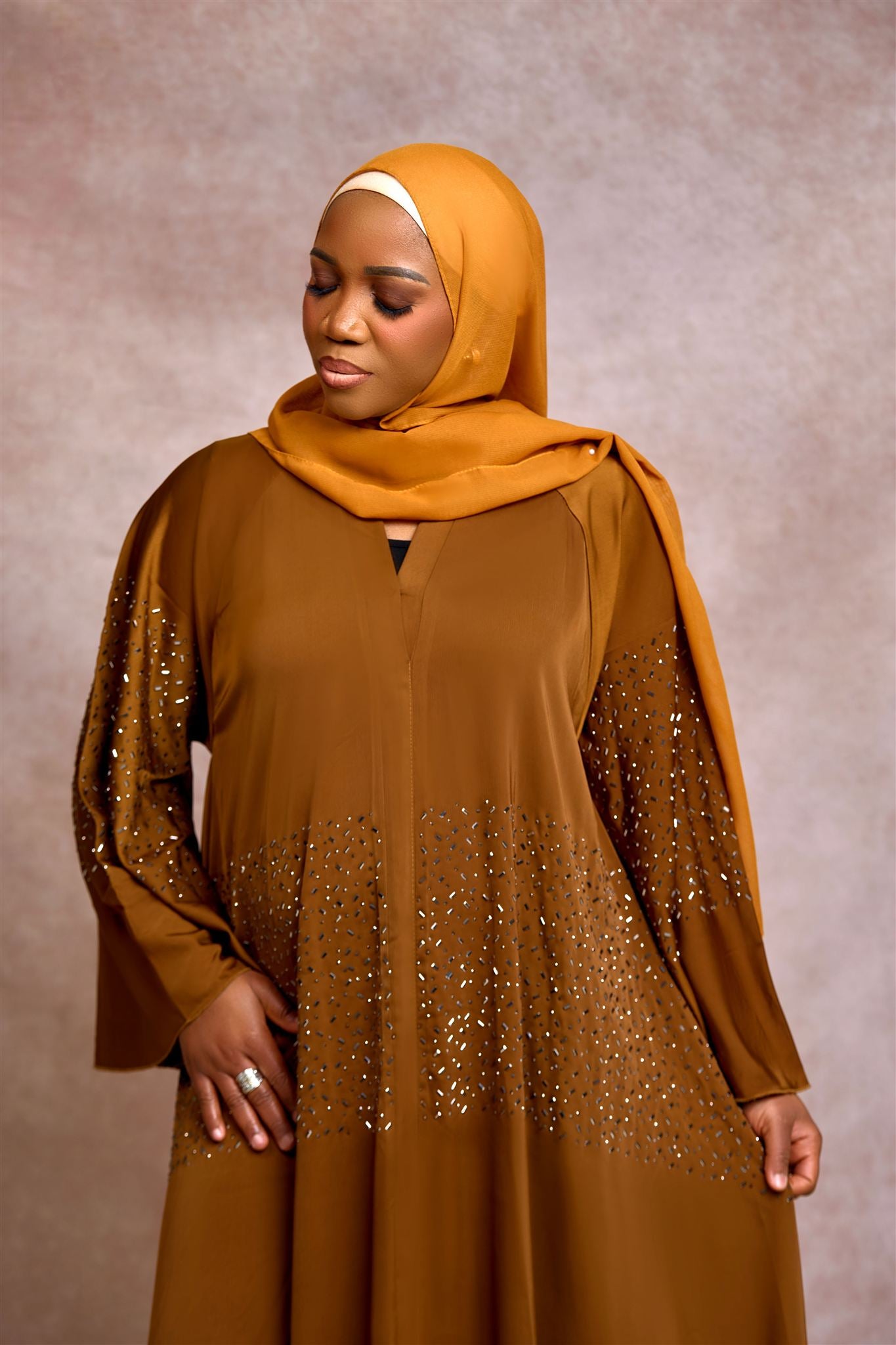 Golden Crescent Abaya