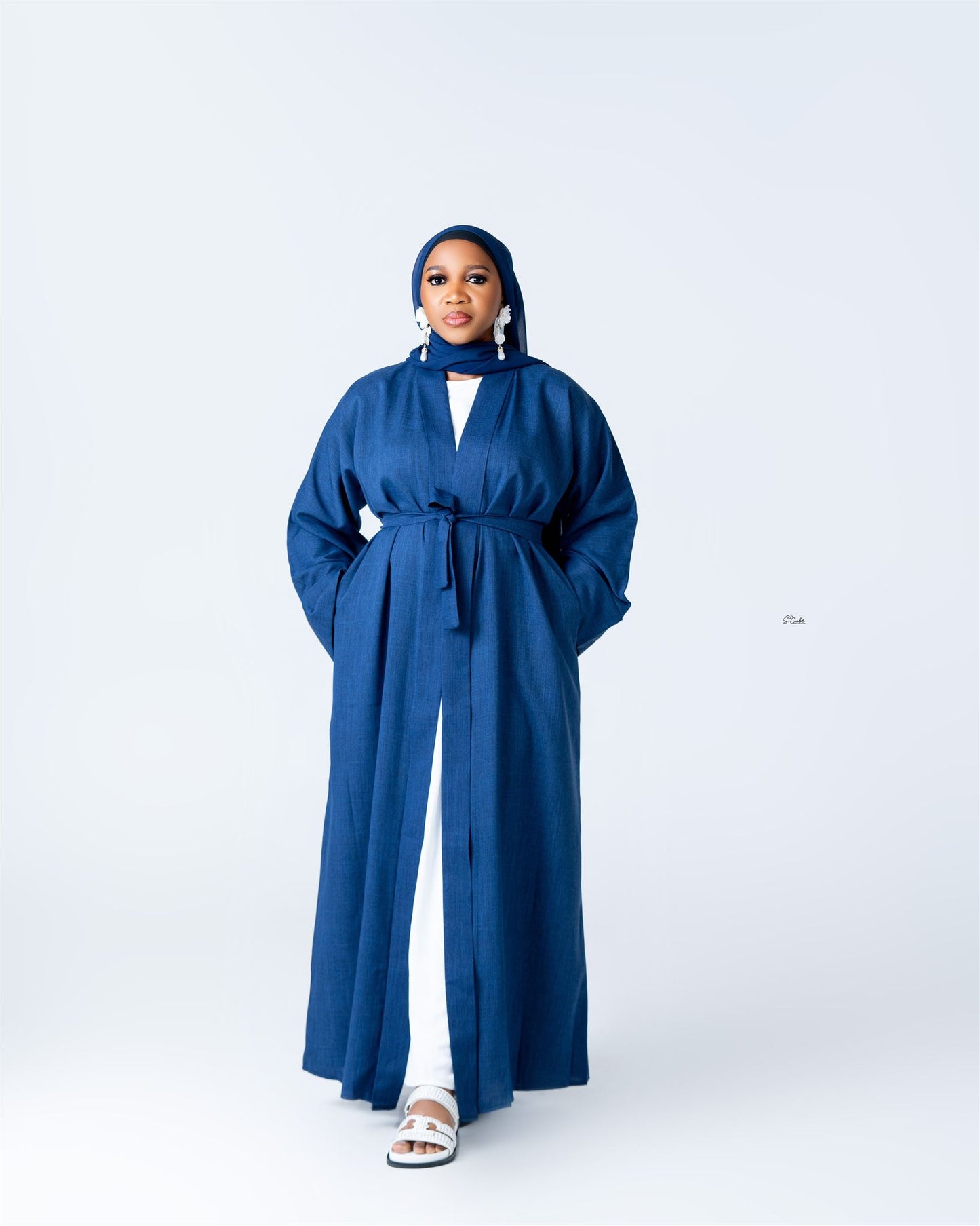 Lina linen Abaya Set With Pockets