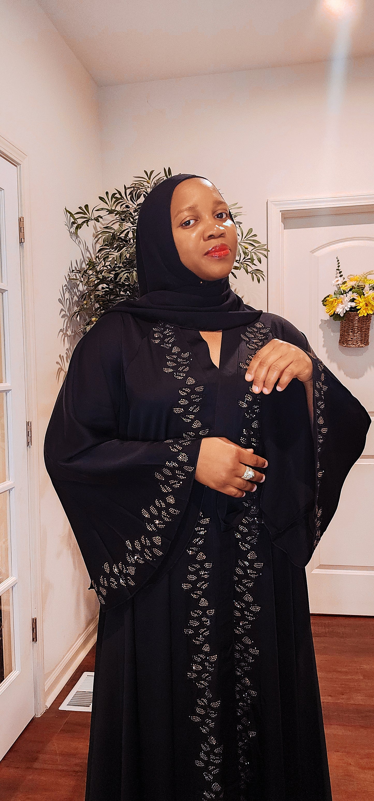 Embellished Noir Abaya