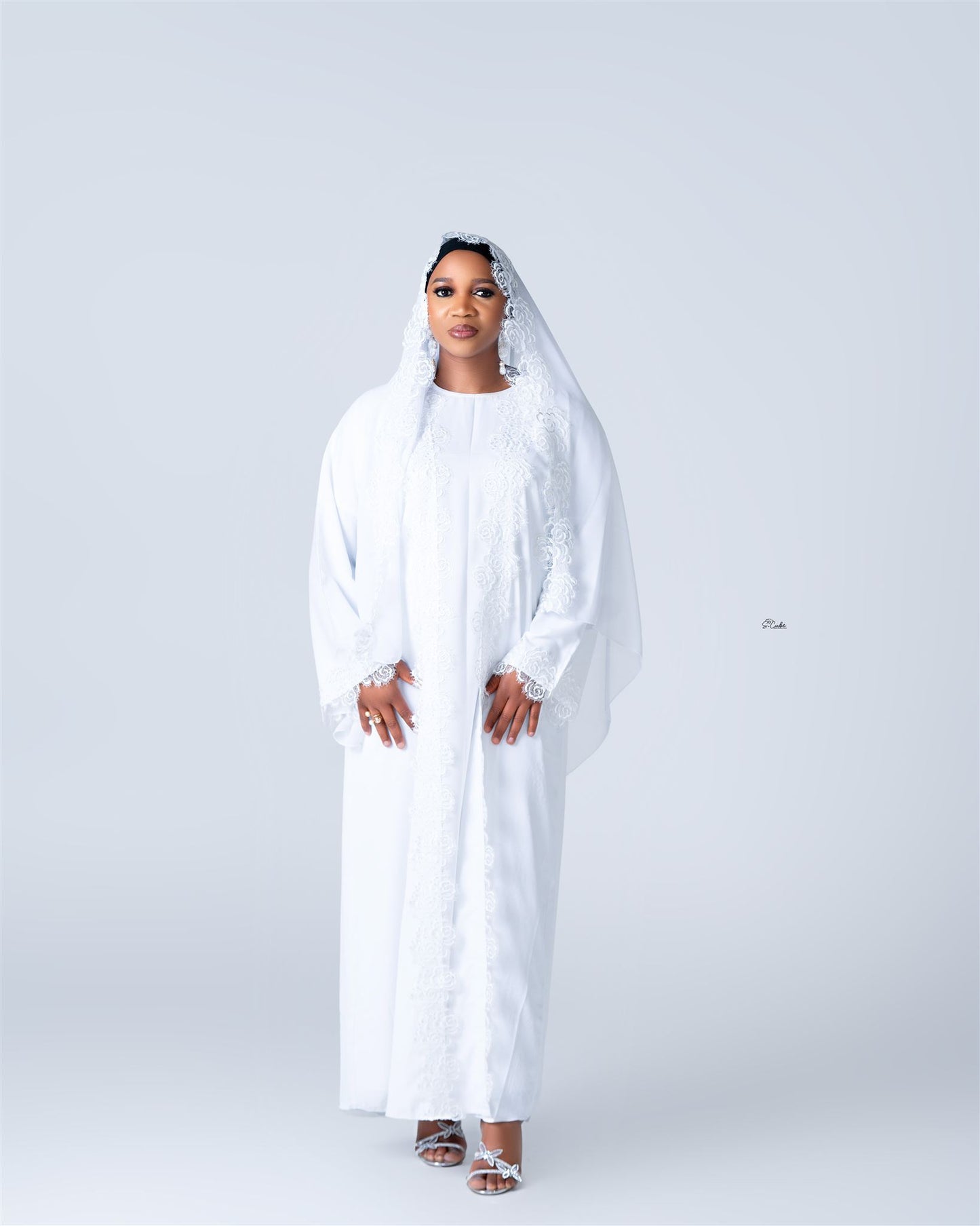 Noor White Lace Abaya