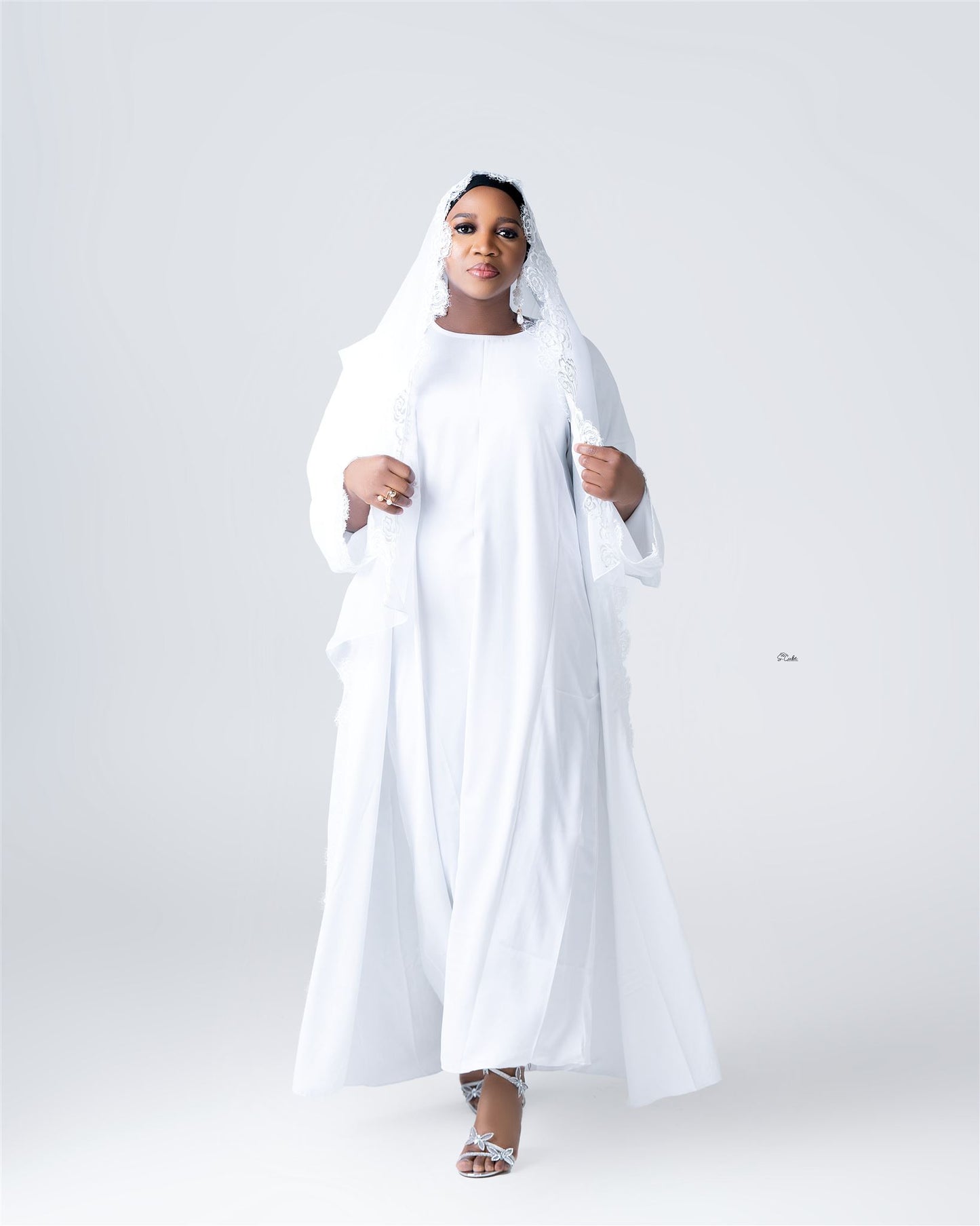 Noor White Lace Abaya