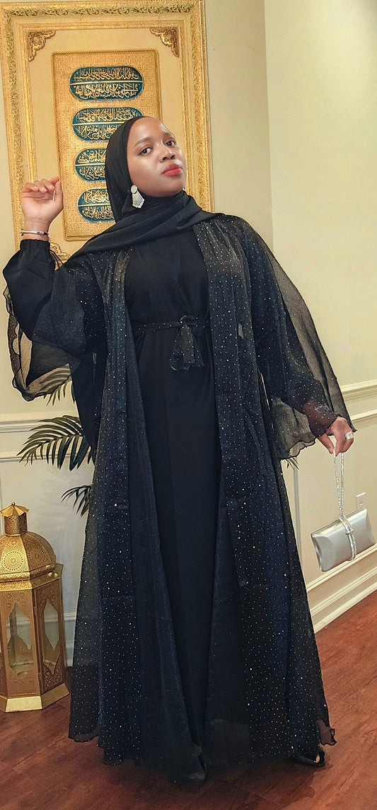 Black shimmer Abaya