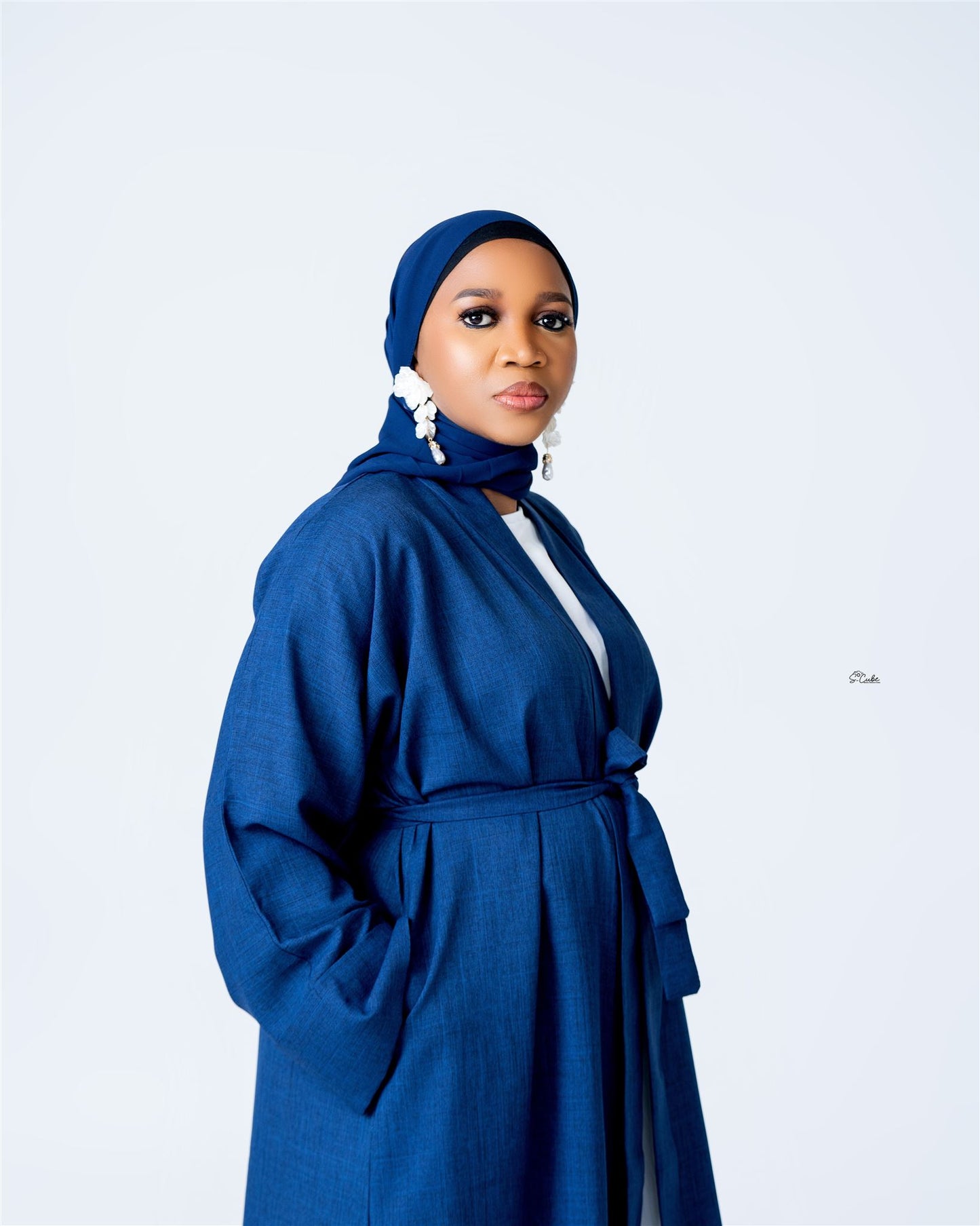 Lina linen Abaya Set With Pockets