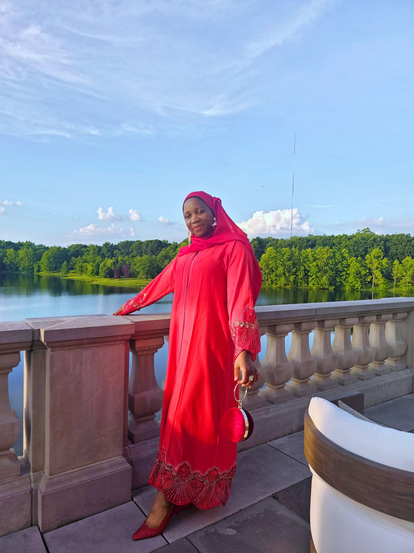 Majestic Red Abaya